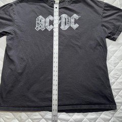 H&M Shirt Mens L Gray AC/DC Back In Black World Tour Band Graphic T Shirt