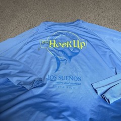 Huk Performance Fabrics Fishing T-Shirt Mens 2XL Blue Long Sleeve UPF