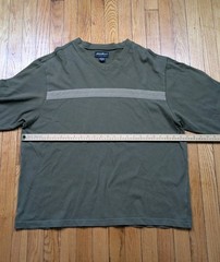 Vintage Eddie Bauer Shirt Mens XL Green Striped Long Sleeve Crew Neck