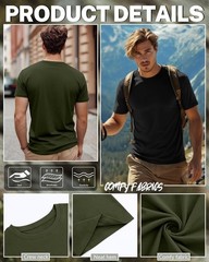 Men’s Big and Shirts Short Sleeve Cotton Tee Summer Crew Neck