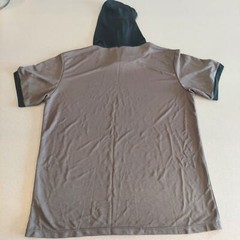 Neleus Hooded Shirt Mens Large Gray Short Sleeve Gym Workout Training Running