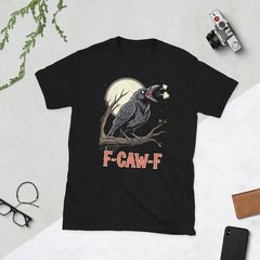 F-Caw-F Black Crow Funny Raven Bird Moon Gothic FCAWF Humor T-Shirt