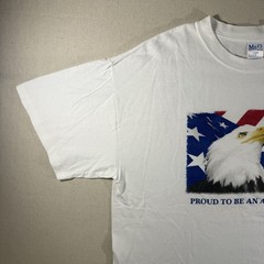 Proud to Be American T-Shirt Vintage 90s, White, Large Boxy Fit Y2K
