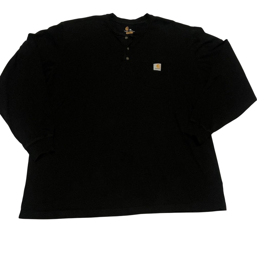 Carhartt Mens 3XL Black Long Sleeve Pocket Shirt Original Fit