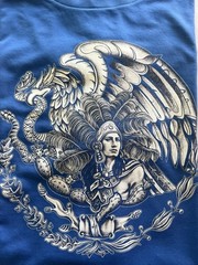 George T-Shirt Crewneck Unisex Large Aztec Mexican Eagle Mexico