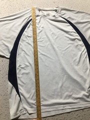 Champion Double Dry T Shirt Mens 3XL White Navy Blue Short Sleeve Crew Neck