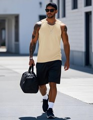 Mens Workout Tank Tops Muscle Athletic Gym Cotton Undershirt Sleeveless Shirts