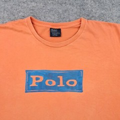 Vintage Polo Ralph Lauren Shirt Men Extra Large Orange Short Sleeve Preppy Y2K