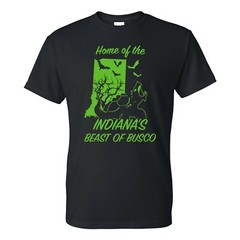 Indiana Beast of Busco- Cryptid Hunting Horror T-Shirt – Black