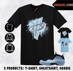 Tee Shirt Matching Foamposite One Psychic Blue Match Sneaker Number 1 Cent Penny