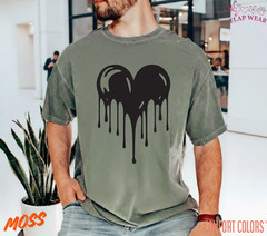 Unisex Dripping Heart Love T shirt Men T shirt Women valanity day Romantic