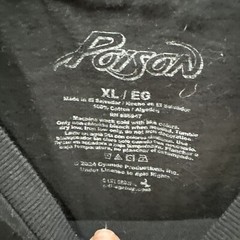 Poison Rock & Roll Heavy Metal Band Skull T-Shirt, Mens 100% Cotton Black Sz XL