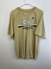Adidas Climate GT Georgia Tech Football Men’s Large Gold Dry Fit T-Shirt DX2436