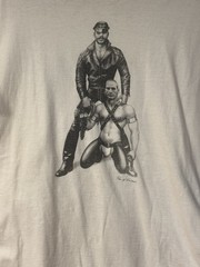 -Vintage 90s Tom Of Finland LGBTQ Gay BDSM Art Tee-Size Large