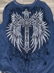 No Boundaries Men T-Shirt Size 2XL Y2k 2000s Grunge Skater Affliction Style Emo
