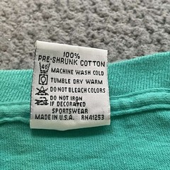 VINTAGE Cal Cru Mens Large Teal Short Sleeve Basic T-Shirt Single Stitch Blank
