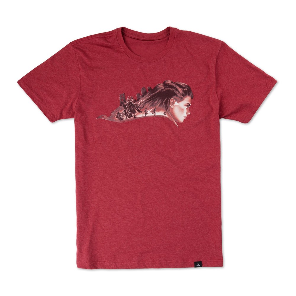 Playstation Gear Horizon Forbidden West Aloy Tee Mens/Unisex Red Gamer Short