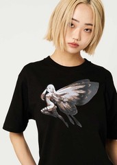 Bravely Default x graniph Airy T-Shirt Black Japan New