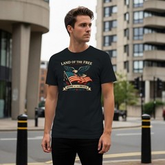 Men’s T-shirt – Land of the Free Home of the Brave Eagle