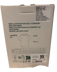 NWT Lacoste 3 Pack Cotton Crew Neck Tee Slim Fit Size Men’s XS