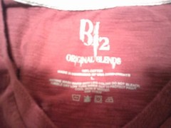 B2 Original Blends Men’s Shirt, maroon red, Size large, V-neck 100% cotton 👨