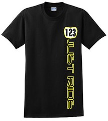 JUST RIDE CUSTOM PERSONALIZED NUMBER PLATE T SHIRT MX MOTOCROSS YZ CR KX KTM
