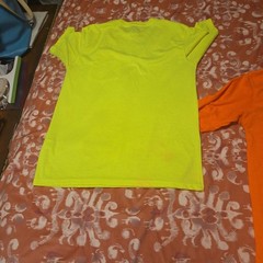 2 KEY MEN’S HI VIS YELLOW & ORANGE SAFETY T-SHIRTS Size MED