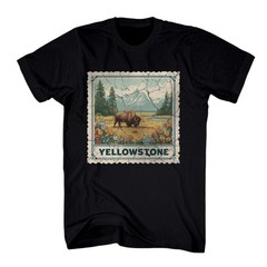 Yellowstone National Park Shirt Wyoming Souvenir Shirt Stamp USA Camping Hiking
