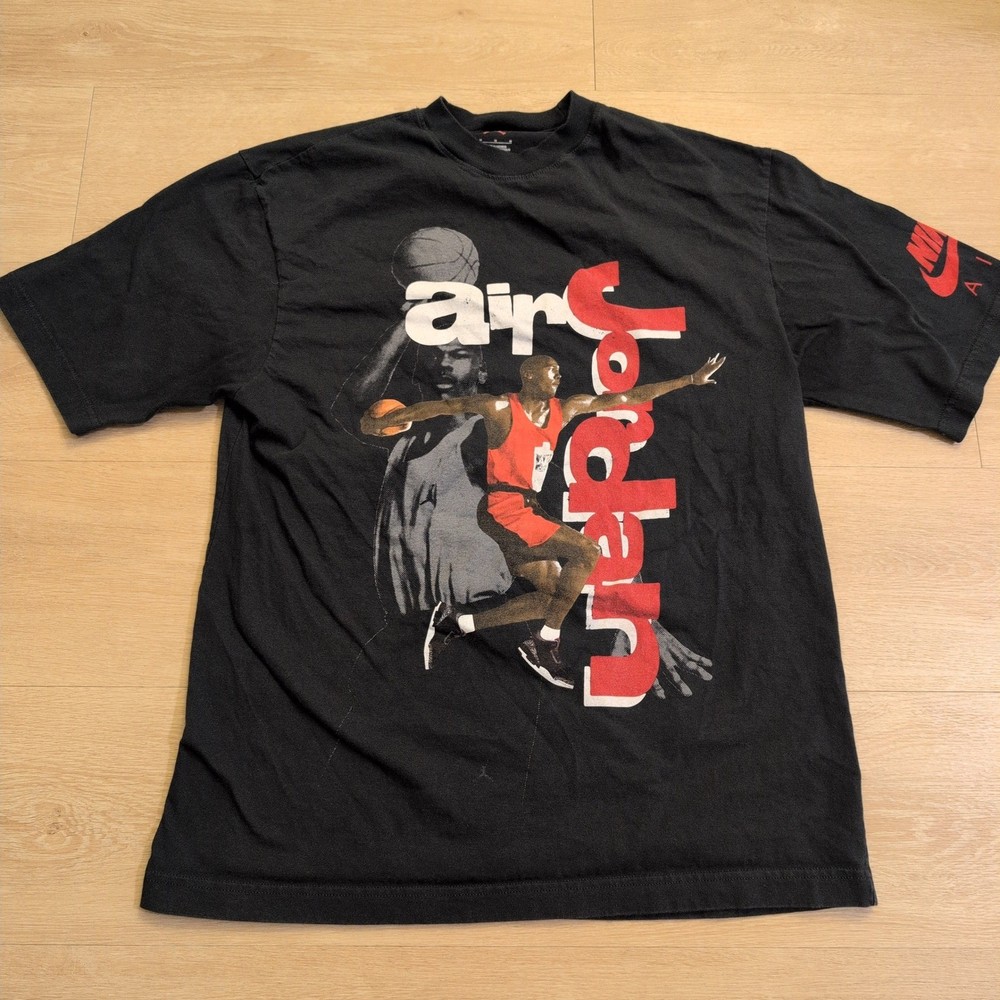 Nike Air Jordan Mens Black Graphic T-Shirt Michael Jordan Jumpman Size M