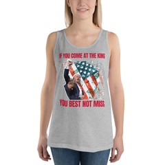 NEW Trump Tanktop Butler PA Rally “If You Come At The King”Trump Shot Tanktop