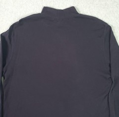Lands’ End Shirt Mens Large Navy Blue Mock Neck Long Sleeve Cotton Basic T Shirt