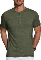Men’s Short Sleeve Henley Shirt Casual Summer Tee Lightweight Breathable Solid T