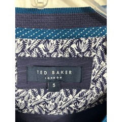 Ted Baker London Slub Henley Shirt Men’s XL Long Sleeve Floral Trim Preppy