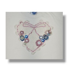Vintage Hanes Beefy-t Crochet Heart Button Lace White 90’s T-Shirt Unisex XL