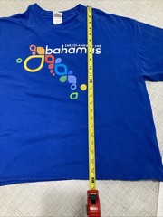 Vtg Y2K Gildan Bahamas Travel T Shirt XL Blue Single Stitch Heavy Cotton Retro