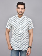 100% Cotton Shirt, Hand Printed Shirt, Light Fabric Shirt, Handmade Cotton Shirt
