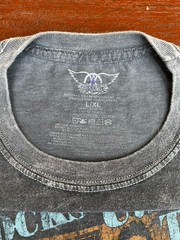 Aerosmith Shirt XL 1976 Rocks Tour Acid Wash Local Crew Grunge Metal Band Tee