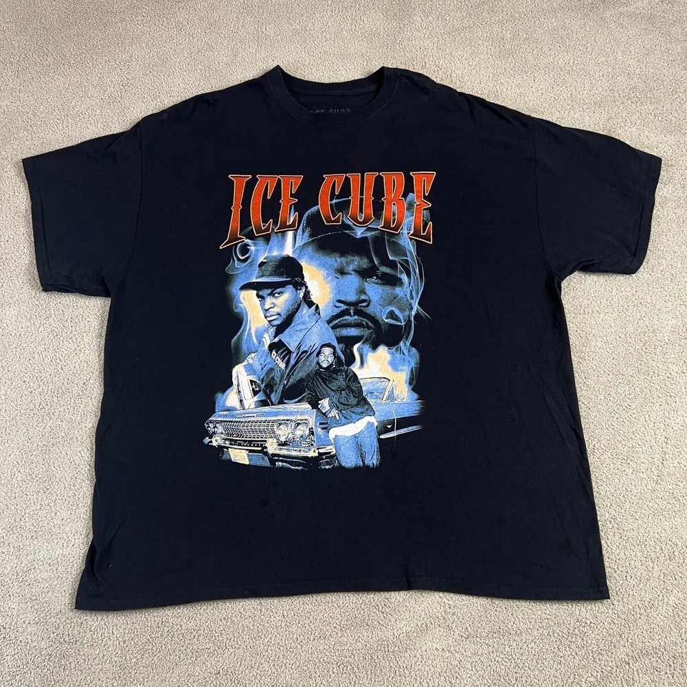 Y2K Ice Cube T Shirt Black 2XL Hip Hop Rap Music size XXL OG Gangsta