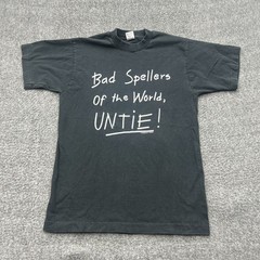 90s Vintage Bad Spellers of the World Untie Shirt Tee M USA Single Stitch Faded