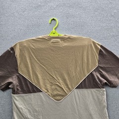 Adidas Men Shirt L Brown Colorblock Trefoil Logo Activewear Short Sleeve