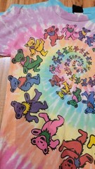 LIQUID BLUE GRATEFUL DEAD SPIRAL BEARS TIE DYE S Small TSHIRT T-shirt 1995 VTG