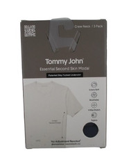 3 PACK TOMMY JOHN WHITE BLACK SECOND SKIN MODAL CREW NECK STAY TUCKED UNDERSHIRT