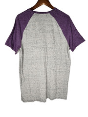 The Foundry Supply Co Baseball Tee in Gray and Purple Size Young Mens LT