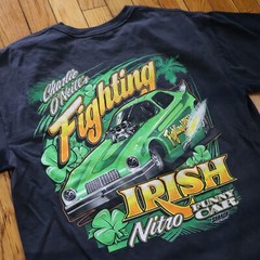 Vtg Charlie O Neills Fighting Irish Drag Racing T Shirt Mens M Funny Car Nascar