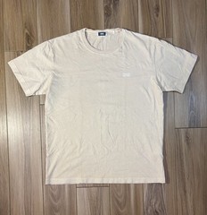 Kith Men’s Cotton Short Sleeve T-Shirt Sz Medium Beige Small Box Logo Authentic