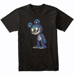 Scary Blue Teddy Bear Veins Popping Out Evil Deranged Bear Halloween T-Shirt