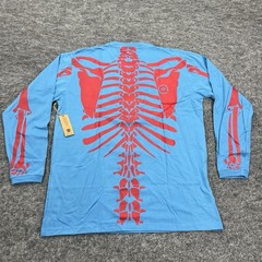 LRG Dead Serious Shirt Mens XL Blue Skeleton Lifted Research Group Kanye Glow