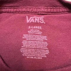 Vans Men’s XL Maroon Grim Reaper Graphic T-Shirt Skull Back Print Skate Y2K