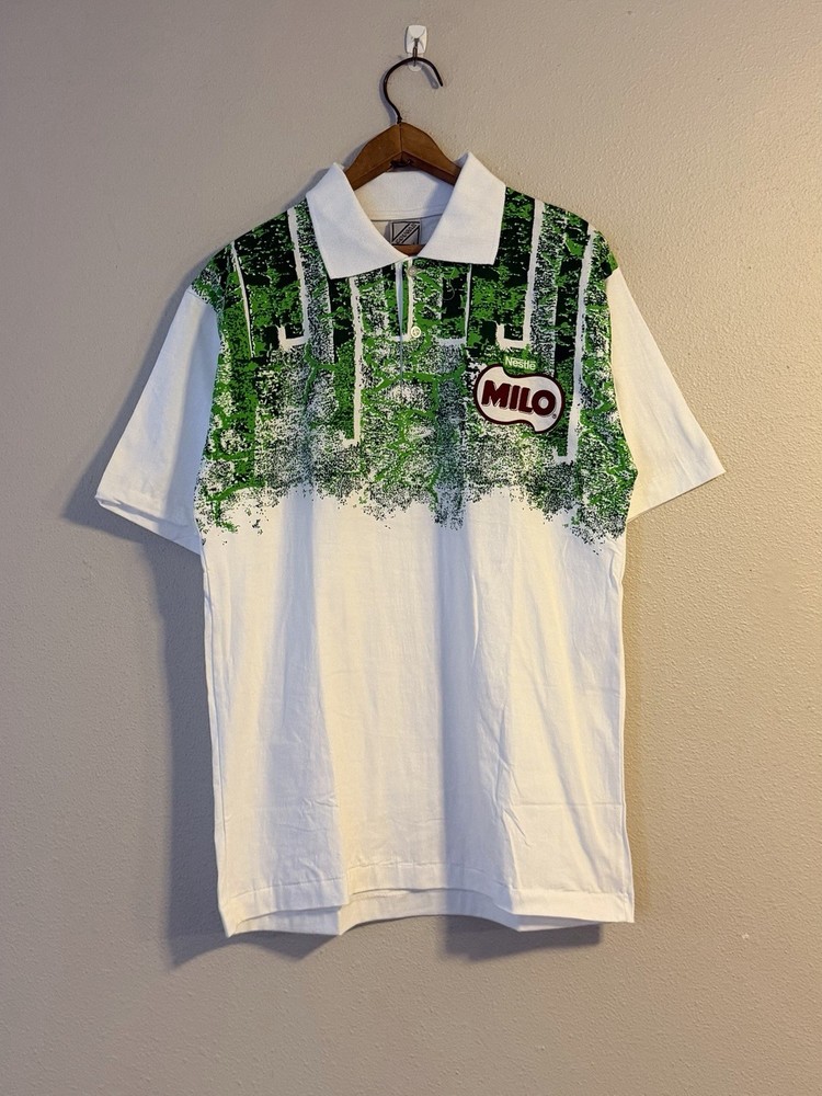 Rare Vintage 1996 Malaysia Pacific Alliance Jersey Polo T Shirt Milo Nestle L