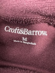 Mens Croft & Barrow Turtle-Neck Long Sleeve Extra Soft Tees Size Medium Maroon